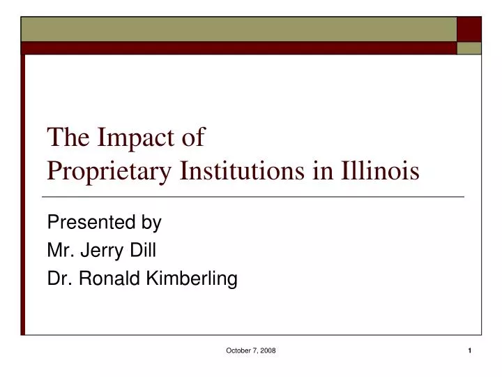 the impact of proprietary institutions in illinois