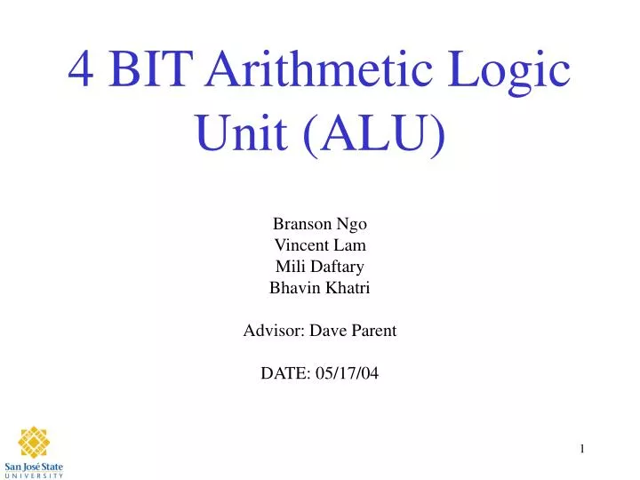4 bit arithmetic logic unit alu