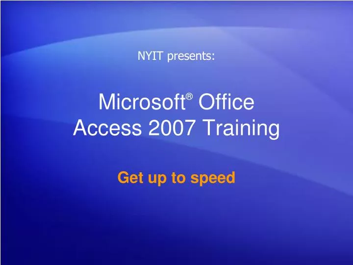microsoft office access 2007 training