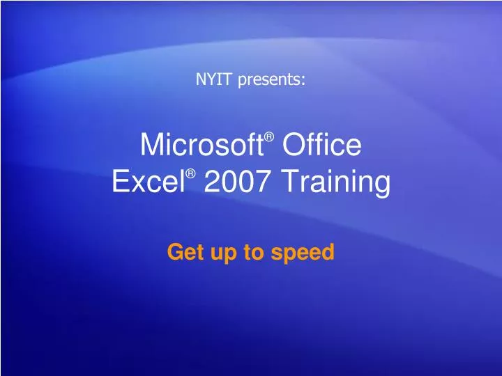 microsoft office excel 2007 training