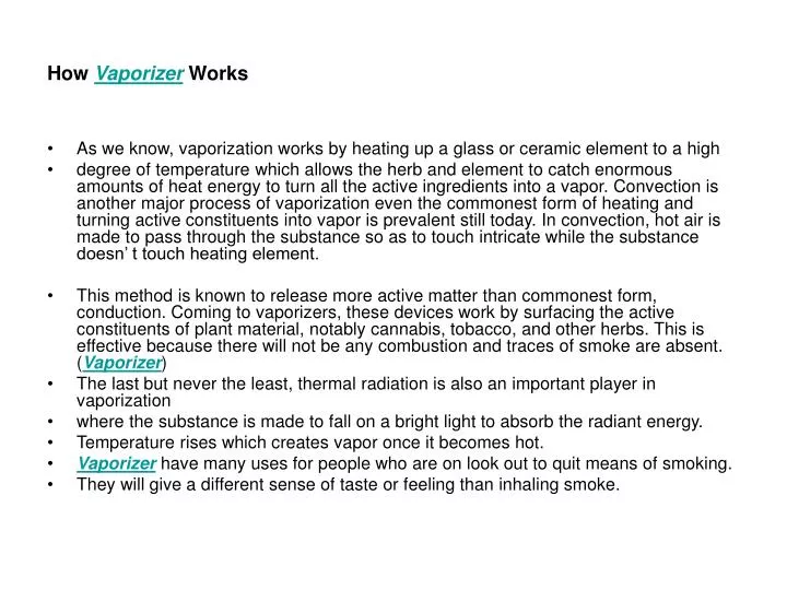 how vaporizer works