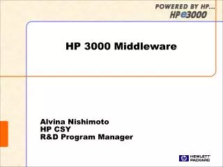 Alvina Nishimoto HP CSY R&amp;D Program Manager
