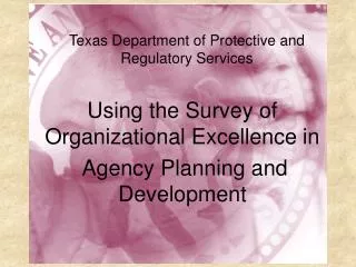 PRS and the Survey of Organizational Excellence