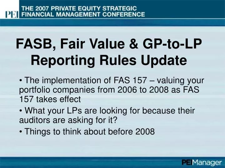 fasb fair value gp to lp reporting rules update