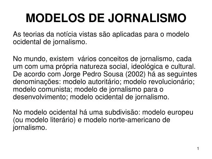 modelos de jornalismo