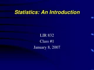 Statistics: An Introduction