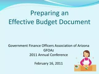 Preparing an Effective Budget Document