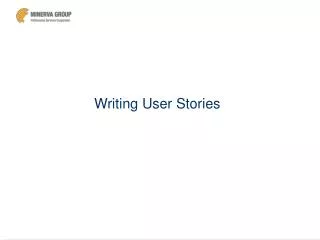 Writing User Stories