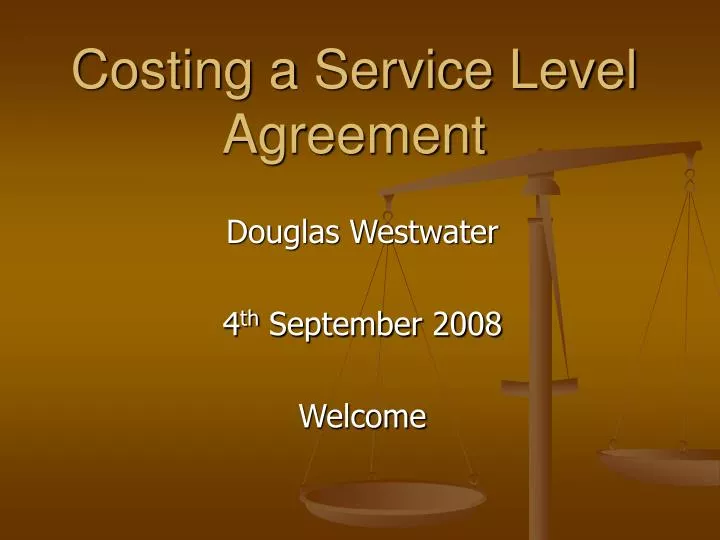 costing a service level agreement