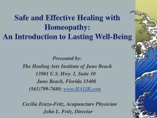 Safe and Effective Healing with Homeopathy: An Introduction to Lasting Well-Being