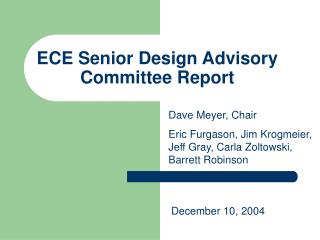 ECE Senior Design Advisory Committee Report
