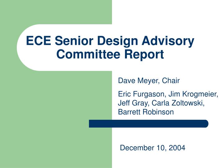 ece senior design advisory committee report