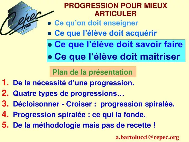 progression pour mieux articuler