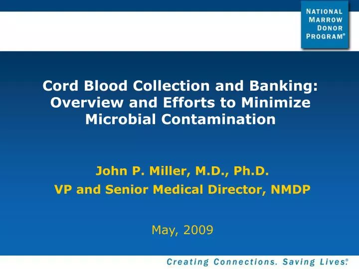 cord blood collection and banking overview and efforts to minimize microbial contamination