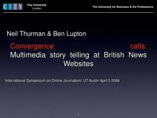 Convergence calls: Multimedia story telling at British News Websites