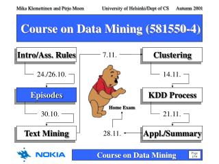 Course on Data Mining (581550-4)