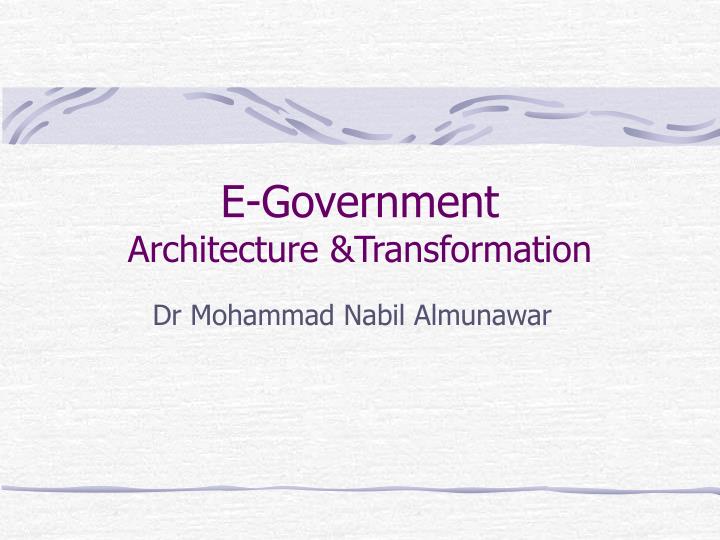 e government architecture transformation