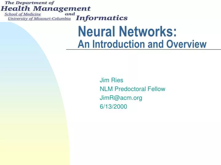 neural networks an introduction and overview