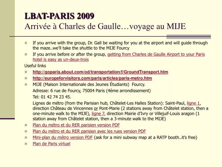 lbat paris 2009 arriv e charles de gaulle voyage au mije