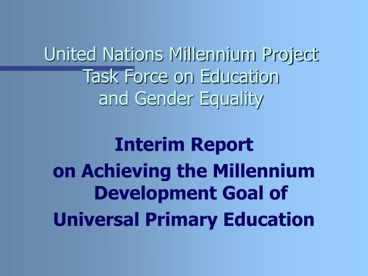 united nations millennium project task force on education and gender equality