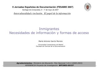 Inmigrantes Necesidades de información y formas de acceso