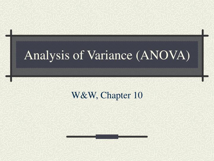 analysis of variance anova