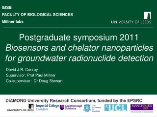 Postgraduate symposium 2011 Biosensors and chelator nanoparticles for groundwater radionuclide detection