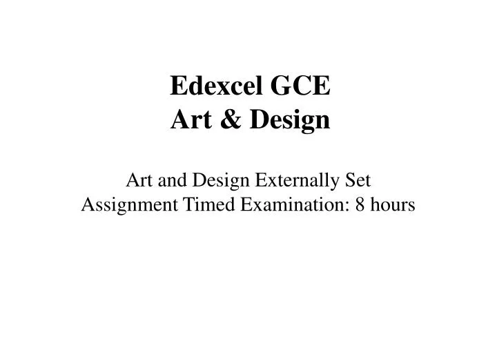 edexcel gce art design