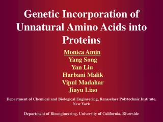 Genetic Incorporation of Unnatural Amino Acids into Proteins