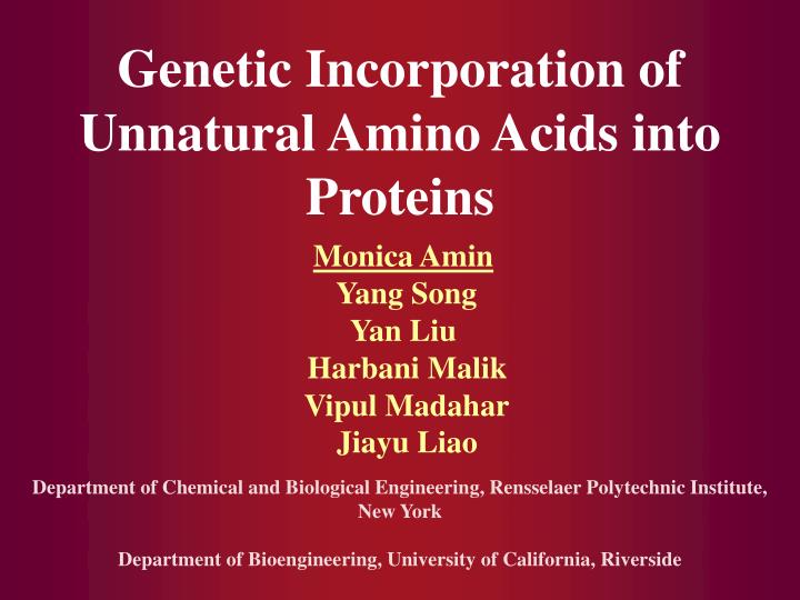 genetic incorporation of unnatural amino acids into proteins