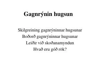 Gagnrýnin hugsun