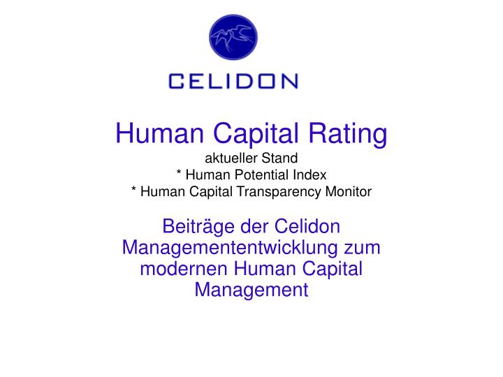 human capital rating aktueller stand human potential index human capital transparency monitor
