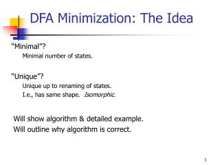 DFA Minimization: The Idea