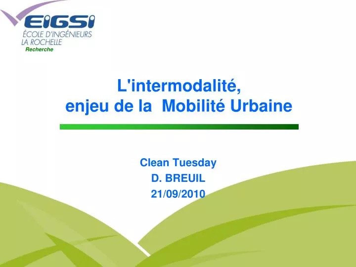 l intermodalit enjeu de la mobilit urbaine