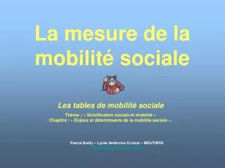 La mesure de la mobilité sociale