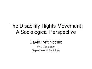 The Disability Rights Movement: A Sociological Perspective