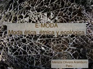 E-MODA Moda ética, étnica y ecológica
