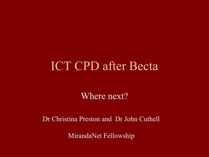 ict cpd after becta