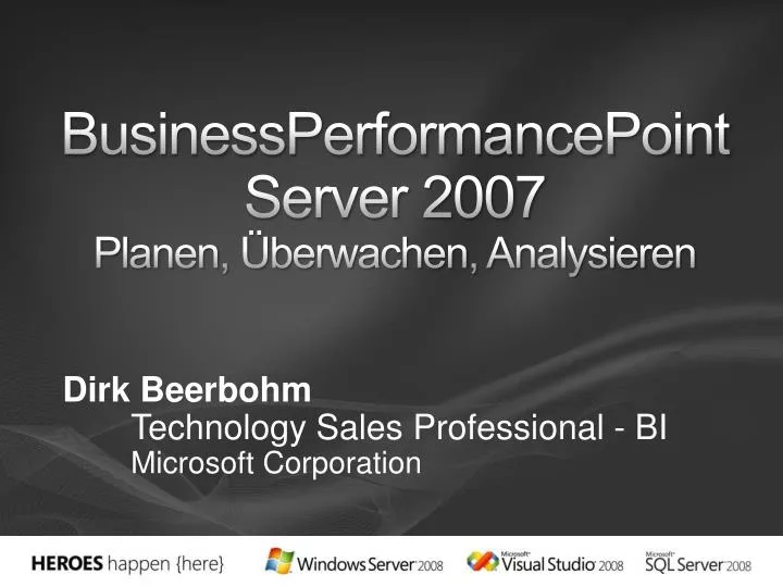 businessperformancepoint server 2007 planen berwachen analysieren