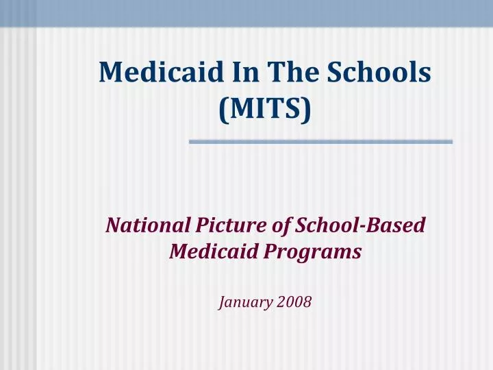 medicaid in the schools mits