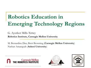 Robotics Education in Emerging Technology Regions