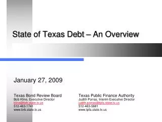 State of Texas Debt – An Overview