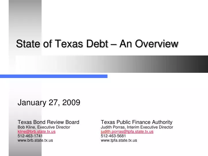 state of texas debt an overview