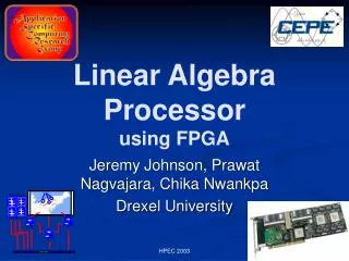 Linear Algebra Processor using FPGA