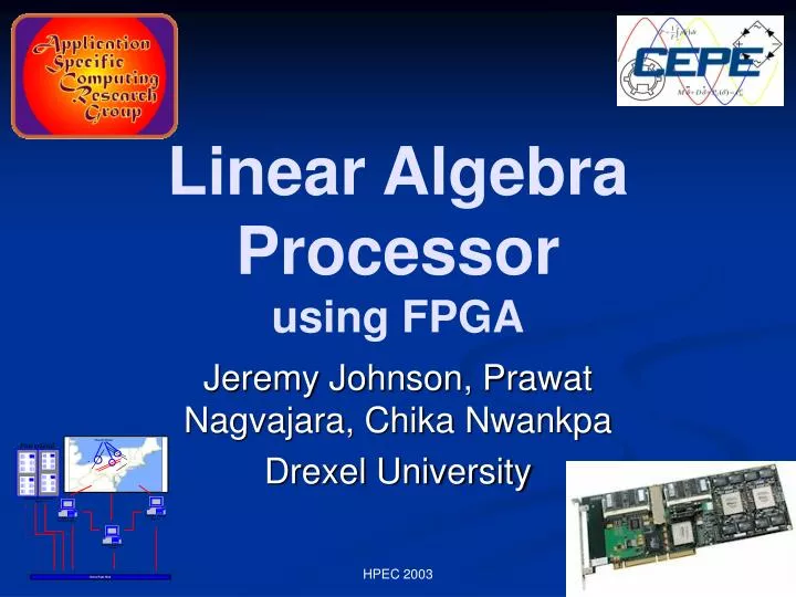 linear algebra processor using fpga