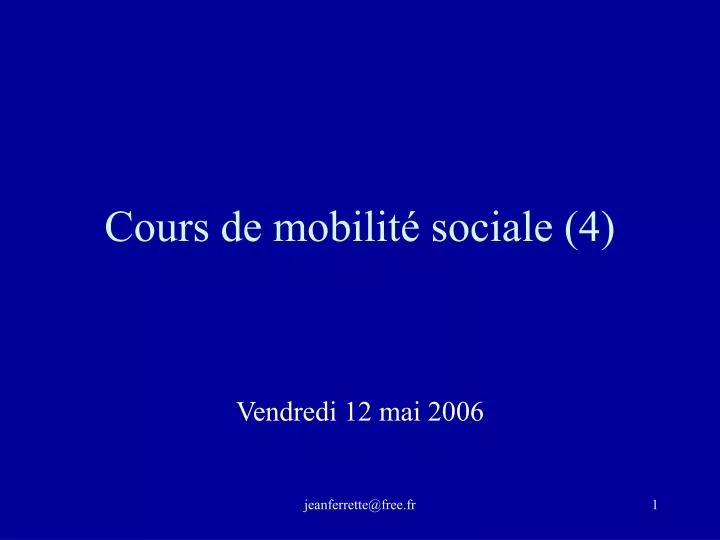 cours de mobilit sociale 4