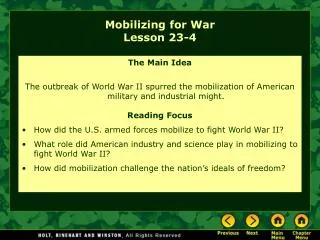 Mobilizing for War Lesson 23-4