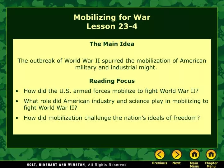 mobilizing for war lesson 23 4