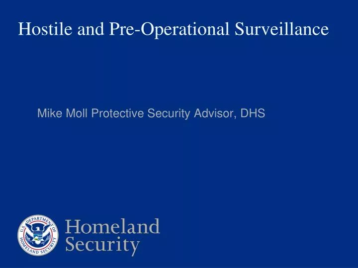 hostile and pre operational surveillance
