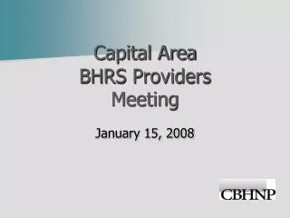 Capital Area BHRS Providers Meeting